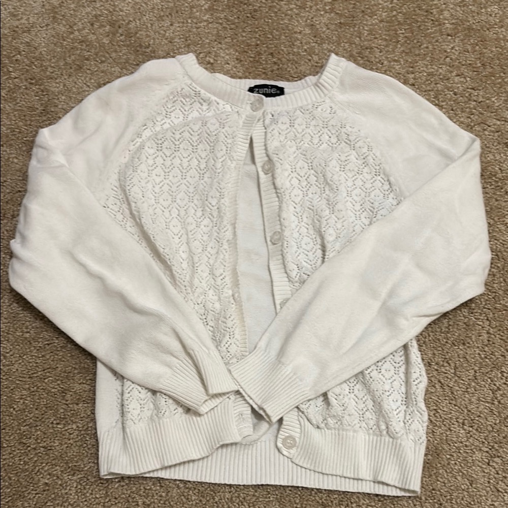 Zunie White Lace Cardigan